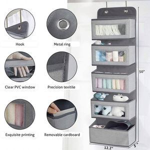 Sac de rangement suspendu personnalisable en non-tissé sérigraphié pour porte, sac de rangement multicouche suspendu pour armoire - Product Image 2