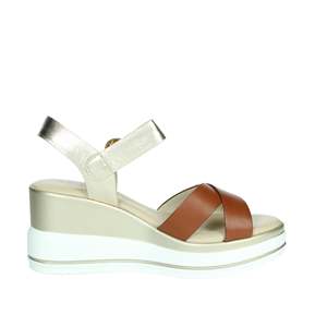 Cinzia <b>Soft</b> Donna Wedge Sandal Cuoio Leather Platform Heel Size 38 - Product Image 3