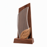 Trophée personnalisé en bois, cristal et métal, plaque gravée pour la reconnaissance d'entreprise, médaille pour événements