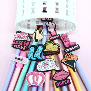 Grazioso cappello a matita con decorazione a matita cow girls graziosi ciondoli con decorazione a Clip a matita in Pvc - Product Image 4