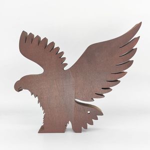 Figura de águila tallada en madera de varias capas Uionen, estilo montaña y bosque, adorno artesanal de madera con forma de animal para decoración del hogar - Product Image 5