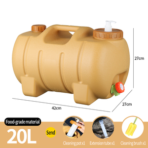 Seau à eau en matériau PE portable de 20 litres avec petite bouteille et robinet, adapté au camping en plein air et aux visites autonomes. - Product Image 6