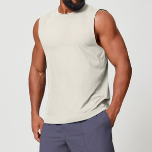 Débardeur de sport pour homme, style européen et américain, sans manches, couleur unie, respirant et anti-transpiration, pour le yoga et le fitness - Product Image 1