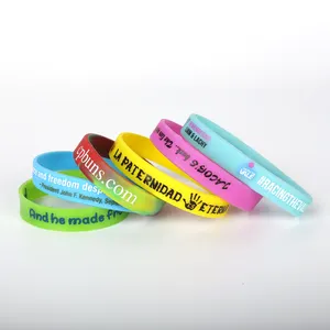 Free Logo Design Wristband Manufacture Custom Rubber Bracelet Elastic Wrist Band Silicone Wristbands