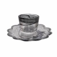 Ensemble de tasses à thé et soucoupes en verre classiques, élégant service à café pour la maison, le restaurant, l'hôtel, la pause thé, vaisselle de table en gros