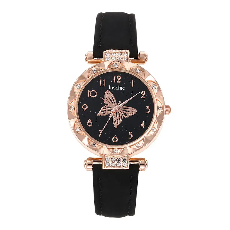 Relógio clássico novidade com logotipo personalizado, cronógrafo multifuncional, preço baixo, relógio de quartzo feminino personalizado, pulseira de couro 27