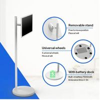 Pantalla HDTV Inteligente de 32 Pulgadas con Android 10, Soporte Giratorio, Retroiluminación LED, Táctil de 10 Puntos, Blanca, 1080p Full HD 60Hz, Portátil, Pantalla Ancha