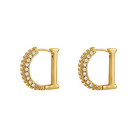 Pendientes de Mujer con Letra D Brillante Clásica y Moderna en Color Dorado, Nuevas Joyas Exquisitas, Accesorios de Lujo para Fiestas