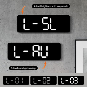 Horloge murale numérique géante électronique à LED avec alarme, décoration lumineuse rectangulaire moderne pour la maison, la salle de réception d'une grande église, la date et l'heure - Product Image 5