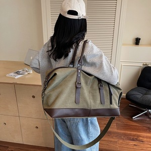 Retro Style Design Canvas <b>Tote</b> <b>Bag</b> Zipper Eco-Friendly Water-Resistant Unisex Fashion Large Capacity 20-35L Travel Backpack - Product Image 4