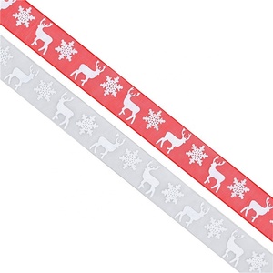 2.5CM Largeur Festive Noël Ruban Polyester <span class=keywords><strong>Organza</strong></span> avec <span class=keywords><strong>Flocon</strong></span> <span class=keywords><strong>De</strong></span> <span class=keywords><strong>Neige</strong></span> Cerf Motif pour Boîte Cadeau Décoration Pendant La Saison Des Vacances - Product Image 2