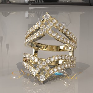 Anillo Personalizable con Aros de Diamantes, Anillo Envolvente Aggie, Anillo a Juego con Moissanita, Anillo de Eternidad, Banda de Eternidad de Diamantes - Product Image 3