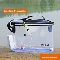 Sac de pêche portable transparent en EVA imperméable à 3 couches, seau à poisson vivant, sac de transport d'eau, rangement multi-usages pour équipement de pêche