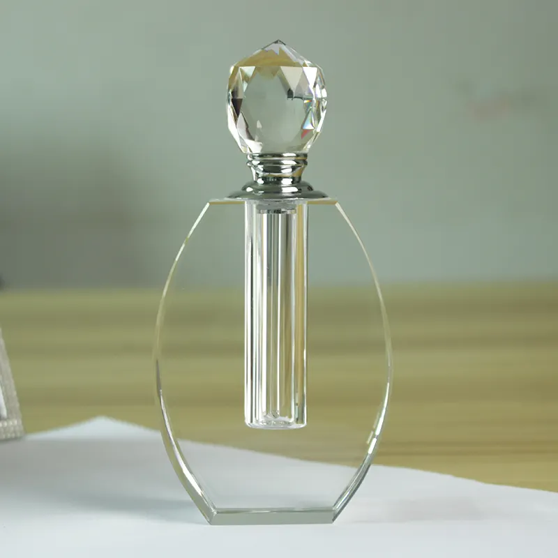 Embalagem com logotipo personalizado, frasco de óleo oud de perfume oval de cristal vazio de 15ml, novidade de 2024