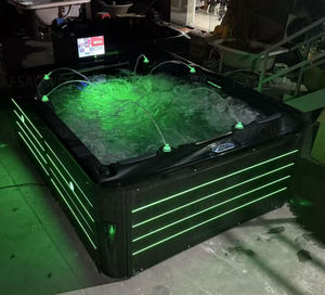 Jacuzzi Acrílico Negro Aristech para 5 Personas, Jacuzzi Familiar <span class=keywords><strong>de</strong></span> Ensueño con Luces LED <span class=keywords><strong>de</strong></span> Lujo y Lámpara <span class=keywords><strong>de</strong></span> Esquina - Product Image 2