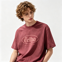 T-shirt épais imprimé DTG, effet délavé vintage, lettres gothiques, streetwear, pour homme, délavé soleil, manches courtes, vente en gros, lot en vrac