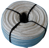Promotion Corde en nylon marine tressée double diamant 6 mm, tressage solide, 3/8 pouce, pour lignes d'amarrage et cordes d'emballage, couleurs assorties