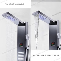 Robinet de douche mural thermostatique professionnel en acier inoxydable 304 brossé, finition laiton, céramique douce, pour appartement