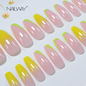 <span class=keywords><strong>Faux</strong></span> ongles français Extra-longs à pression, huile brillante, rose, cercueil, ballerine, Gel UV, à pression, ombré - Product Image 3