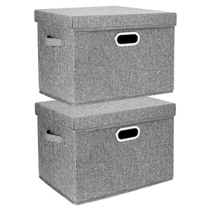 High Quality Rectangular Linen <b>Storage</b> <b>Box</b> Lid Foldable Waterproof Modern Sustainable Clothing Office Organizer for Hotels - Product Image 1