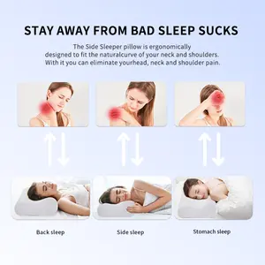 Foam Bed Pillow New Hot-sale Custom Contour Orthopedic Wave Cervical Almohadas Ortopedicas Para Dormir Memory Foam Bed Pillow For Sleeping