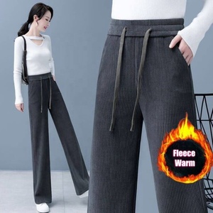 <span class=keywords><strong>Pantaloni</strong></span> <span class=keywords><strong>Donna</strong></span> in <span class=keywords><strong>Velluto</strong></span> a <span class=keywords><strong>Coste</strong></span> Larghi e Lunghi con Fodera in Caldo Pile Spesso, Vita Alta con Coulisse, <span class=keywords><strong>Pantaloni</strong></span> Casual di Moda - Product Image 6
