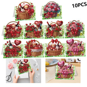 Carte de vœux en 3D pour <span class=keywords><strong>la</strong></span> Saint-Valentin avec découpe en diamant, motif ours, fleur et cœur - Product Image 2
