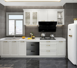 Accesorios de montaje de cocina de <span class=keywords><strong>despensa</strong></span> gris de granja completa de madera de EE. UU. Gabinetes de pared con puertas de agitador de <span class=keywords><strong>Granero</strong></span> UV - Product Image 5