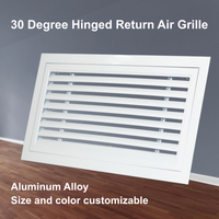 Grille d'aération encastrée pour système CVC, grille de retour d'air à charnières avec filtre pour la rénovation intérieure d'hôtels haut de gamme