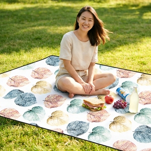เสื่อปิกนิกแบบหนา กันน้ำ ผ้าห่มชายหาด เสื่อสำหรับตั้งแคมป์ เสื่อสนามหญ้า เสื่อปูพื้นสำหรับตั้งแคมป์กลางแจ้ง แผ่นรองนอน - Product Image 4