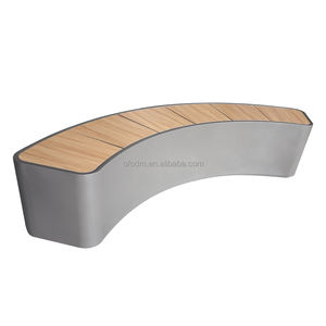 Alışveriş merkezi ve otel kullanımı için Modern çevre dostu paslanmaz çelik ve WPC ahşap açık yuvarlak banklar bahçe veranda eğlence oturma - Product Image 3