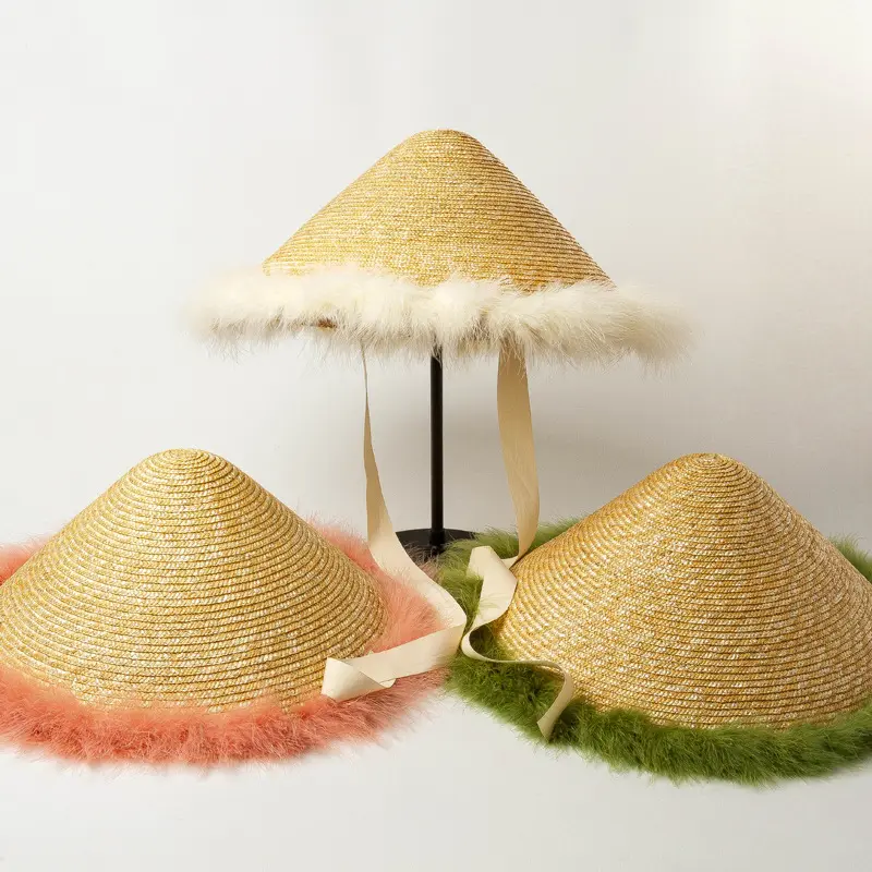 אופנה להראות אסיה אורז אורז כובע סיני אורז איכר כובע חרוטי כובע