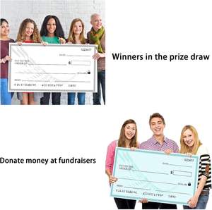 Cheque Gigante Reutilizable para Presentaciones, 30 x 16 Pulgadas, Placa Grande de Gran Tamaño para Premios, Borrado en Seco, para Donaciones, Fondos y Recaudación de Fondos - Product Image 4