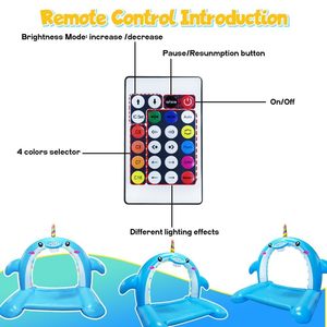 Tapis aquatique gonflable en forme de baleine de 2,65 m avec arche de basket et lumières LED, jouet aquatique pour enfants, tapis d'extérieur épaissi - Product Image 3