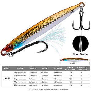 Nouveaux leurres de pêche en métal à descente rapide pour la pêche en mer, 3D, 14g/17g/21g/28g/35g/45g, pour la pêche au marlin et à la <span class=keywords><strong>truite</strong></span> - Product Image 2