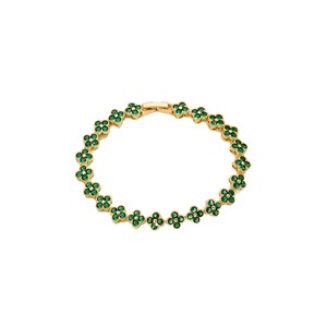 Bracelet Trèfle à Quatre Feuilles de Haute Qualité, Pavé de Zircons Colorés, Jonc de Luxe Inoxydable, Bijoux Tendance pour Boutiques - Product Image 6