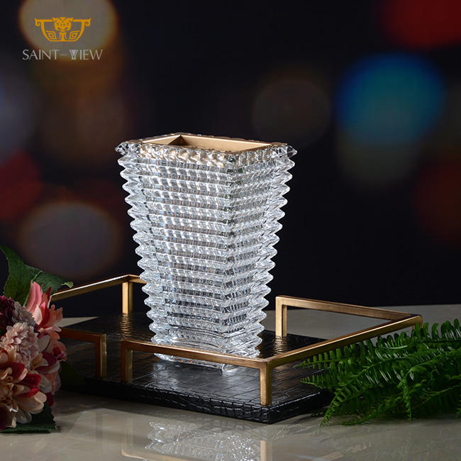 Crystal Arabic OEM/ODM H19cm H30cm Simple Home Decor Gift Set Square Incense Burner