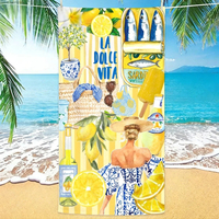 Serviette de plage en microfibre personnalisée, séchage rapide, anti-sable, grande taille 80x160cm, logo OEM, pour piscine, voyage, complexe hôtelier