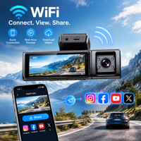 Caméra DVR de voiture 3 canaux HD 4K avec Wi-Fi et GPS, boîte noire de voiture à 3 objectifs, dashcam 4K Wi-Fi GPS 3 caméras pour voiture