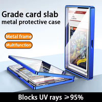 Kotak Display Kartu Bergradasi Magnetik Anti UV dari Logam dengan Pelindung Plastik untuk Kartu Trading, Kartu Olahraga, BGS, TCG, PSA, dan Tempat Kartu