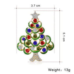 Broche Étoile de Noël Ornée de Strass Colorés, Épingle de Revers, Cadeau, Vente en Gros et au Détail, Accessoire pour Blazer, Manteau, Écharpe - Product Image 2