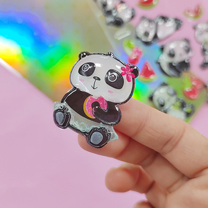 Autocollants décoratifs imperméables en gelée de panda personnalisés, imprimés en UV et gaufrés pour enfants - Product Image 4