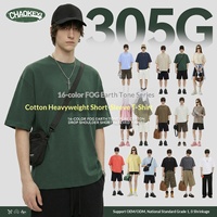 T-shirt Homme Sebanda Printemps/Été 305g Col Rond Coupe Ample Anti-plis Style Américain 16 Couleurs Coton Pur Tendance