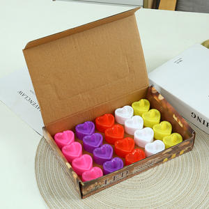 Forme de coeur LED chauffe-plat à piles 12h fausses bougies électriques décoration de la maison votive 3D <span class=keywords><strong>flamme</strong></span> anniversaire mariage - Product Image 5