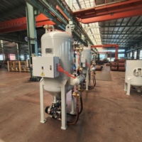 Pot de sablage continu à double chambre et double pistolet de 700 L, réservoir de sablage industriel pour l'élimination de la rouille, certifié CE