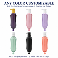 Bouteille de conditionneur légère en PET de 500 ml avec bouchon pompe, impression sérigraphique couleur personnalisée pour savon liquide et distribution de cosmétiques