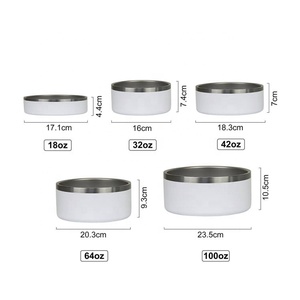 Bol pour chien personnalisé avec logo, 18 oz/32 oz/42 oz/64 oz/100 oz, pour nourriture et eau, en acier inoxydable, durable, antidérapant, isolé, bol d'alimentation pour animaux de compagnie - Product Image 2