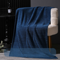 Serviette de bain rectangulaire unie en coton non tissé, séchage rapide et très absorbante, biologique, pour hôtels et usage en plage