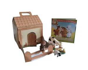 Rustik çiftlik masalları-keşif oyun seti ile çiftlik ilgi çekici hayvan hikayelerinde takım çalışması üzerine kaliteli çocuk kitap serisi