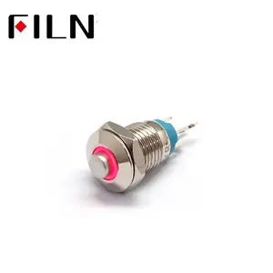 Led ile FILN Mini itme düğmesi Metal 8mm aydınlatmalı su geçirmez basma düğmesi anahtarı basma düğmesi anahtarları